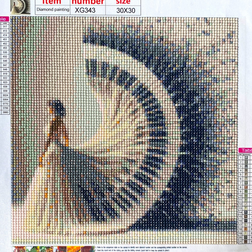 Ballroom Dancer With Piano Dress Diamond Dot Art Picture Painting